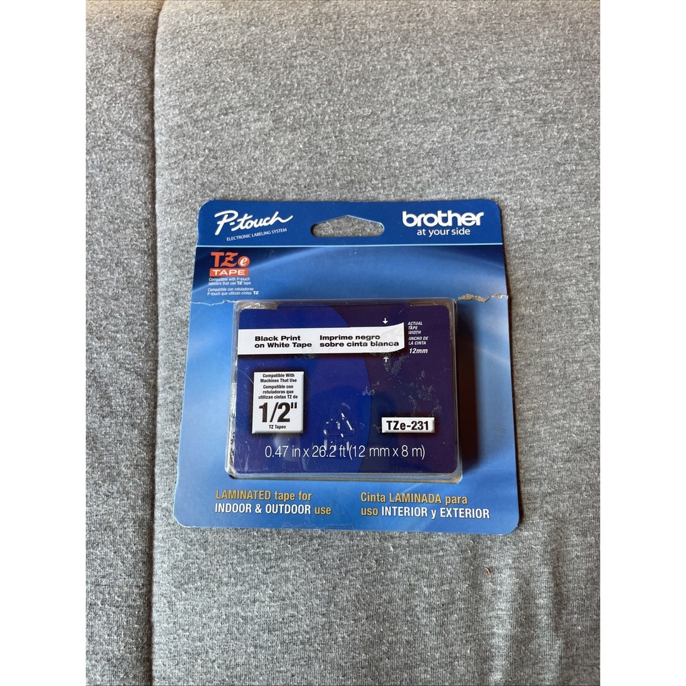 Brother TZe-231 Label‎ Tape BLACK ON WHITE New In Box